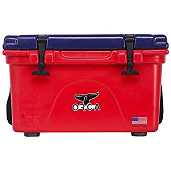 Outdoor Recreational Company of America Red Bottom Cooler with Blue Lid