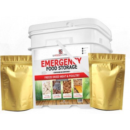 My Food Storage 60 Serving Freeze Dried Meat - Best Long Term Emergency Survival Food Supply - Just Add Water - Fast, Easy and Delicious