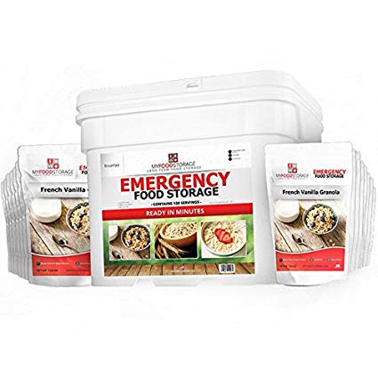 The Best Emergency Supply Breakfast Bucket by My Food Storage - 120 Servings of Long Term Delicious Breakfast Pouches