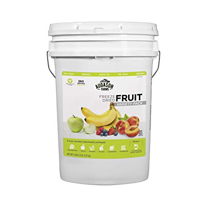 Augason Farms Fruit Variety Pail Long Term Food Storage Camping Everyday Meal Prep 6 Gallon Pail