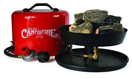 Camco Little Red Campfire 11.25-Inch Portable Propane Outdoor Camp Fire by, Approved For RV Campgrounds - 65,000 BTU's Includes 8 Foot Propane Hose (58031)