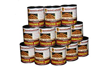 Survivalcavefood Canned Ground Beef Case of 12 - 28oz cans