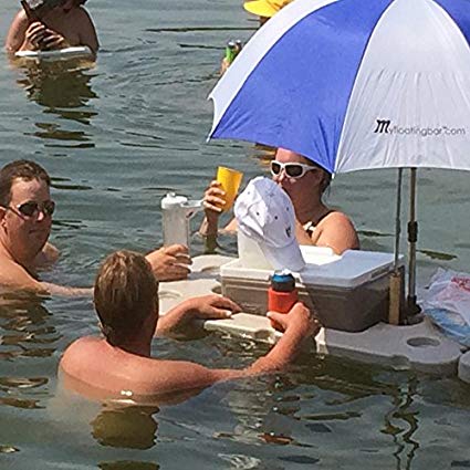 Floating Bar with Cooler and Umbrella